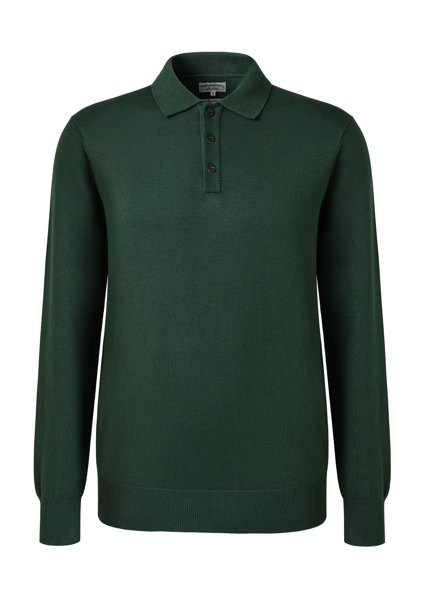Long sleeve polo Dark Green CHRISTIANO BALDINUCCI